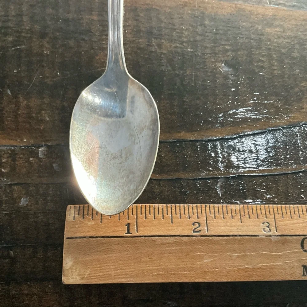Vintage Lot of 5 Old Company Plate Spoons 3 Tablespoons 2 Teaspoons